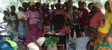 Group of women farmers gathered for a network meeting