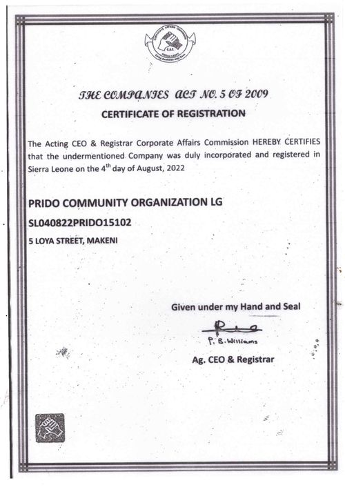 PRIDO-SL Certificate of Registration thumbnail